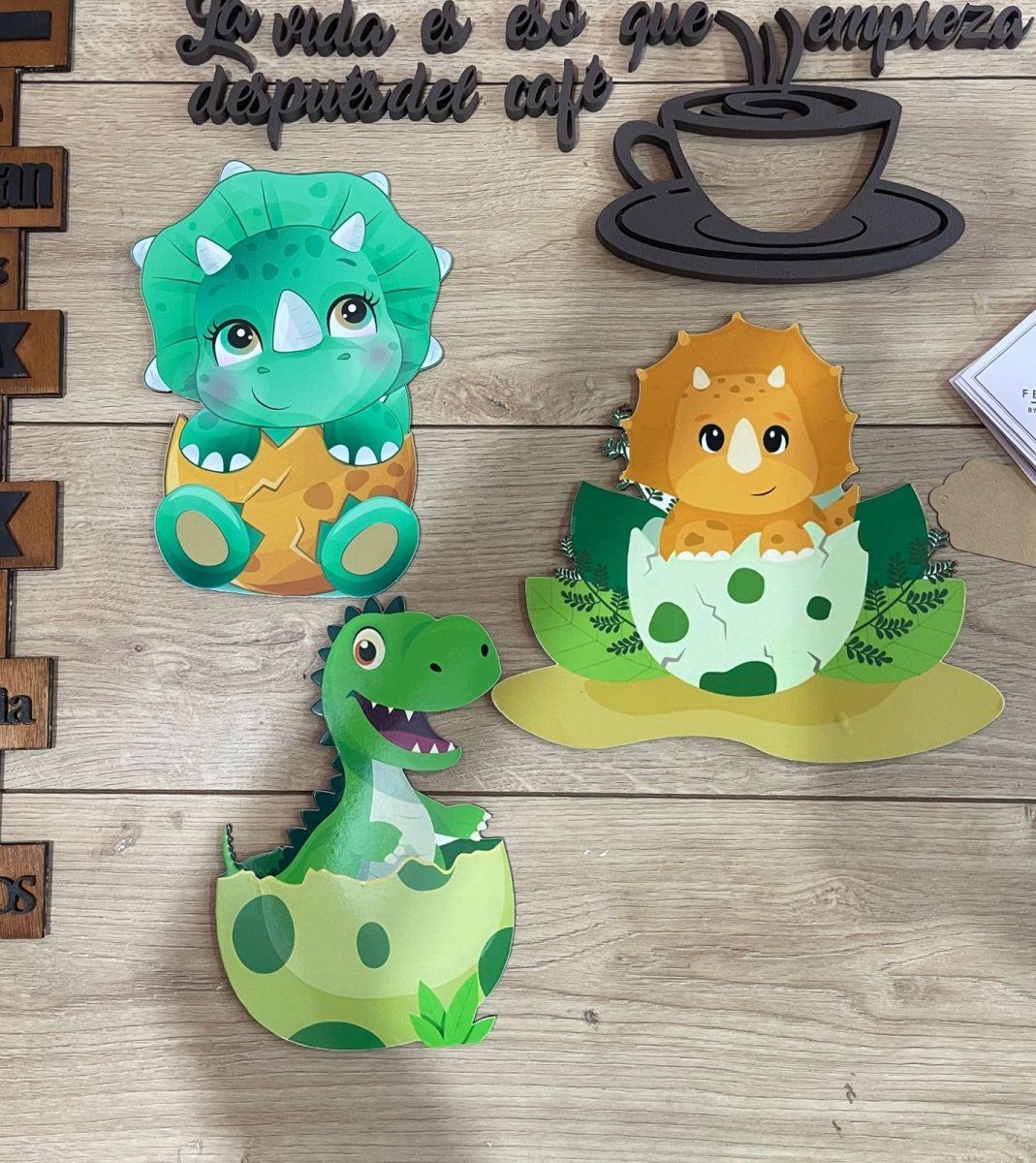 Dinosaurios de madera personalizados para pared para regalo de niño - Felt Craft RD