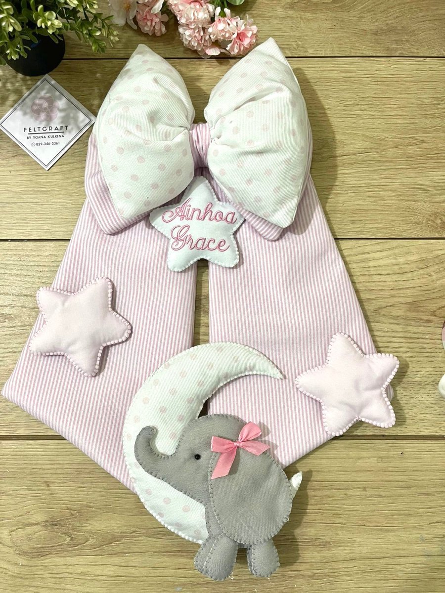 Elephant Bow Baby Girl Nursery Decor Kids room - Felt Craft RD