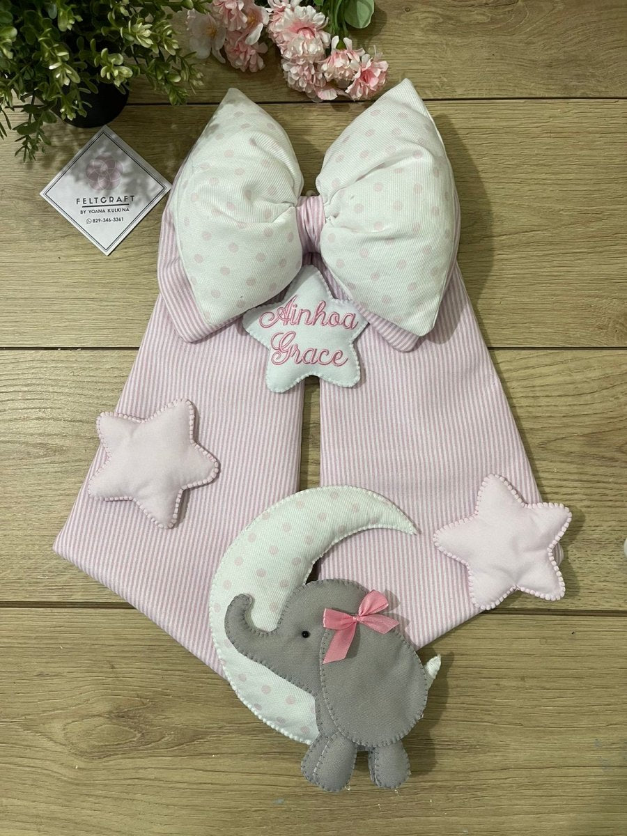 Elephant Bow Baby Girl Nursery Decor Kids room - Felt Craft RD