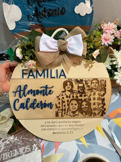 Familiar colgante de puerta con apellidos - Felt Craft RD