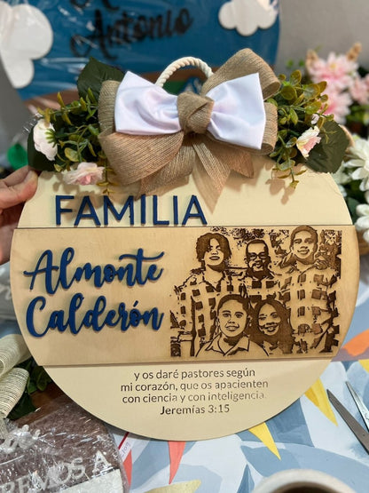 Familiar colgante de puerta con apellidos - Felt Craft RD