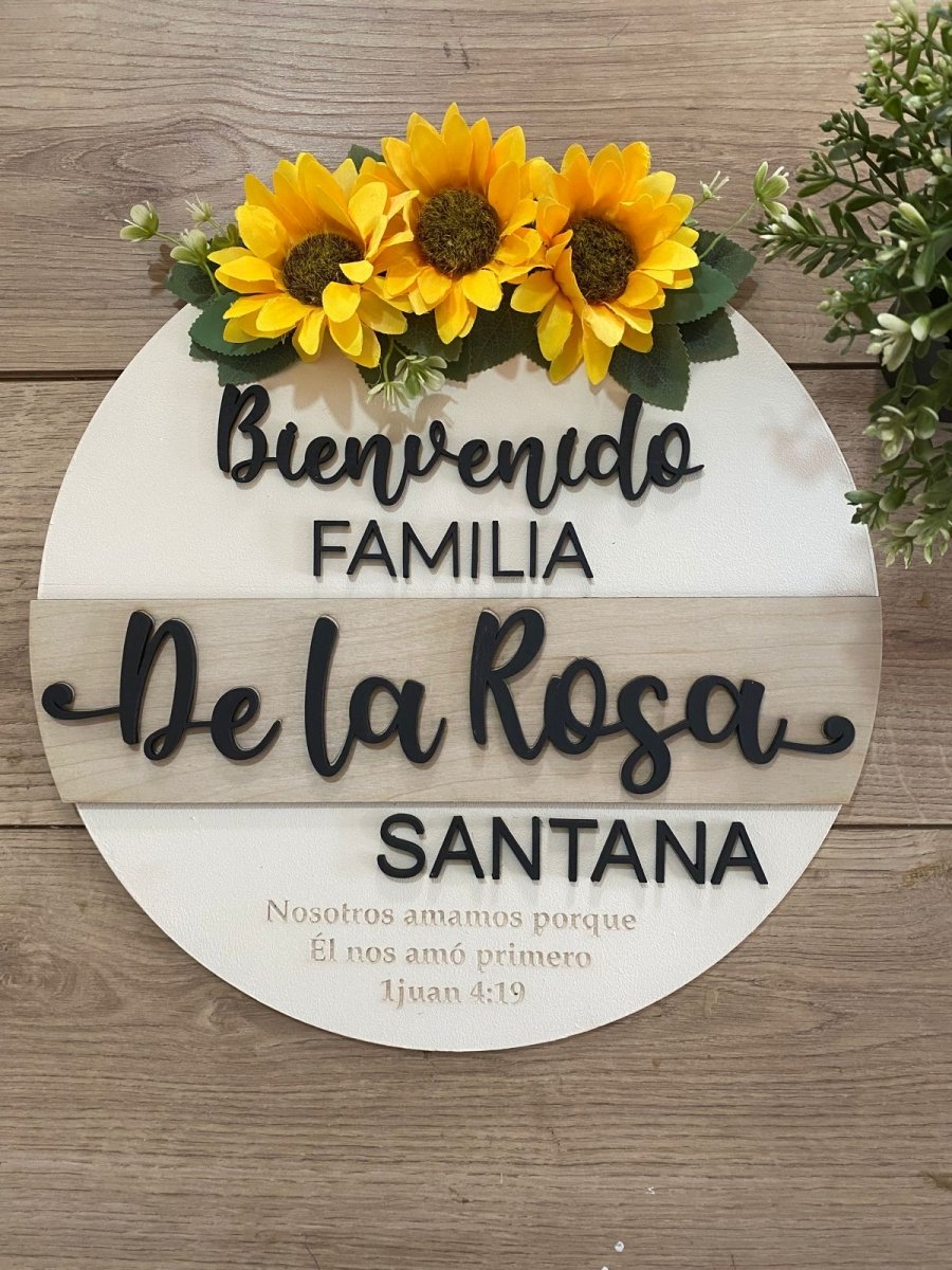 Family Welcome Girasol Home Door Hanger - Felt Craft RD