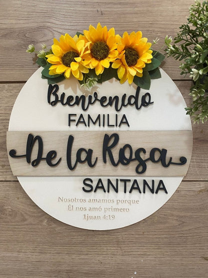 Family Welcome Girasol Home Door Hanger - Felt Craft RD