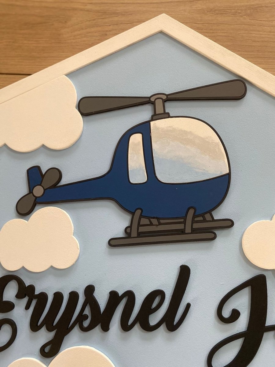 Helicopter Baby Boy Wall Hanging - Felt Craft RD