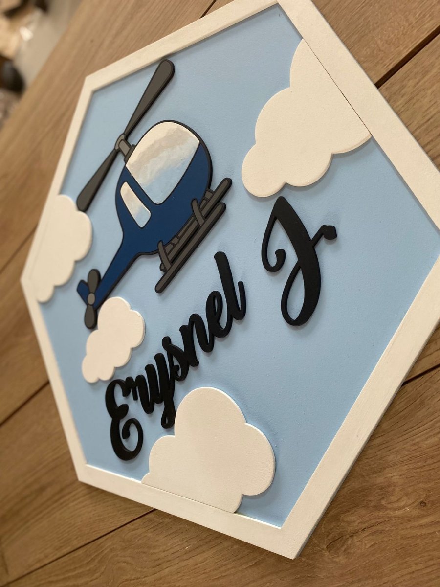 Helicopter Baby Boy Wall Hanging - Felt Craft RD