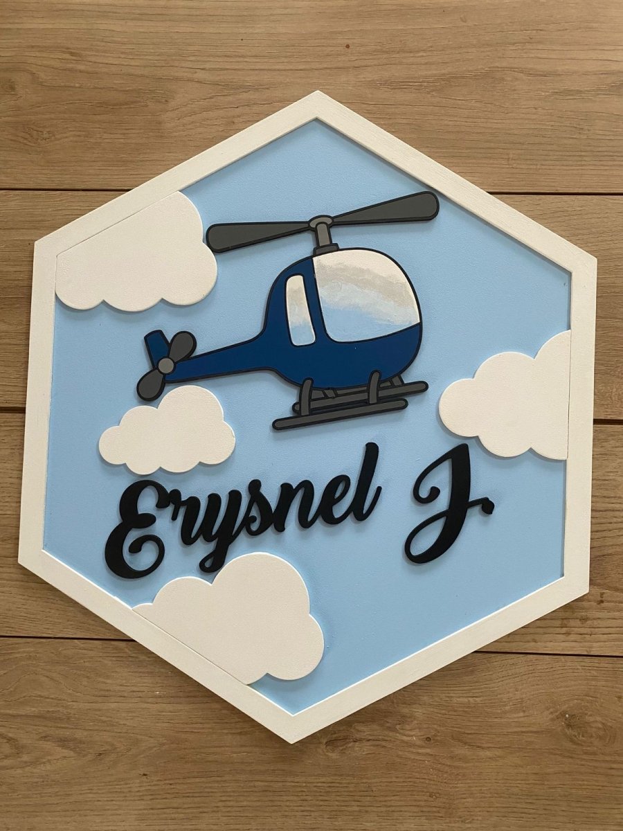 Helicopter Baby Boy Wall Hanging - Felt Craft RD