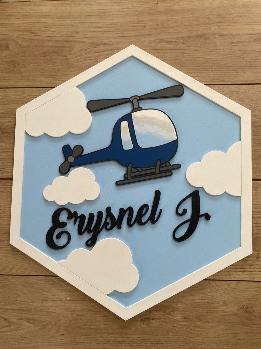 Helicopter Baby Boy Wall Hanging - Felt Craft RD