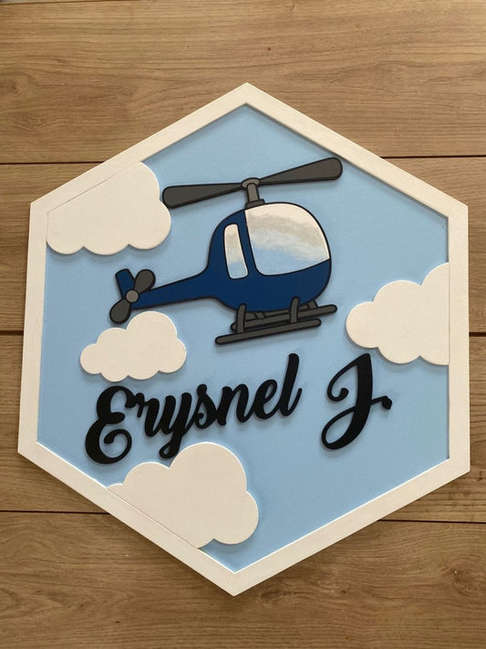 Helicopter Baby Boy Wall Hanging - Felt Craft RD