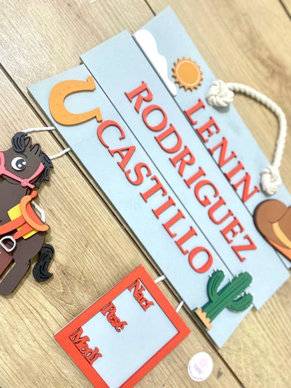 Horse hospital door hanger Safari nursery decor - Felt Craft RD