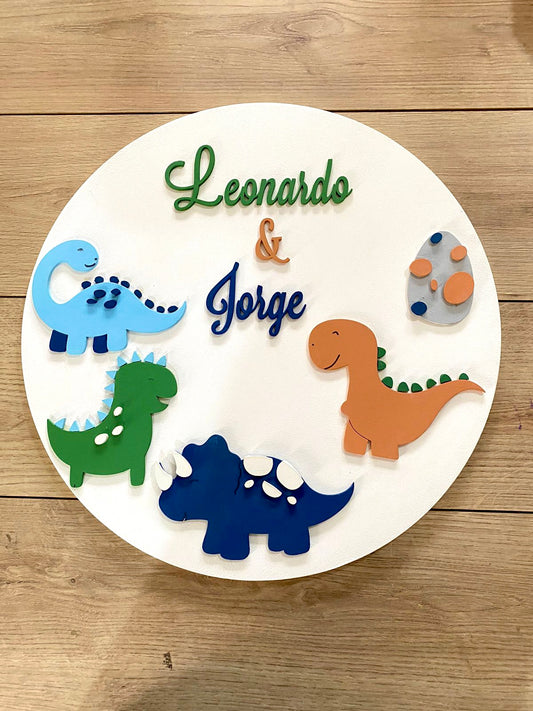 Dinosaurs and Egg Baby Boy Wall Hanging