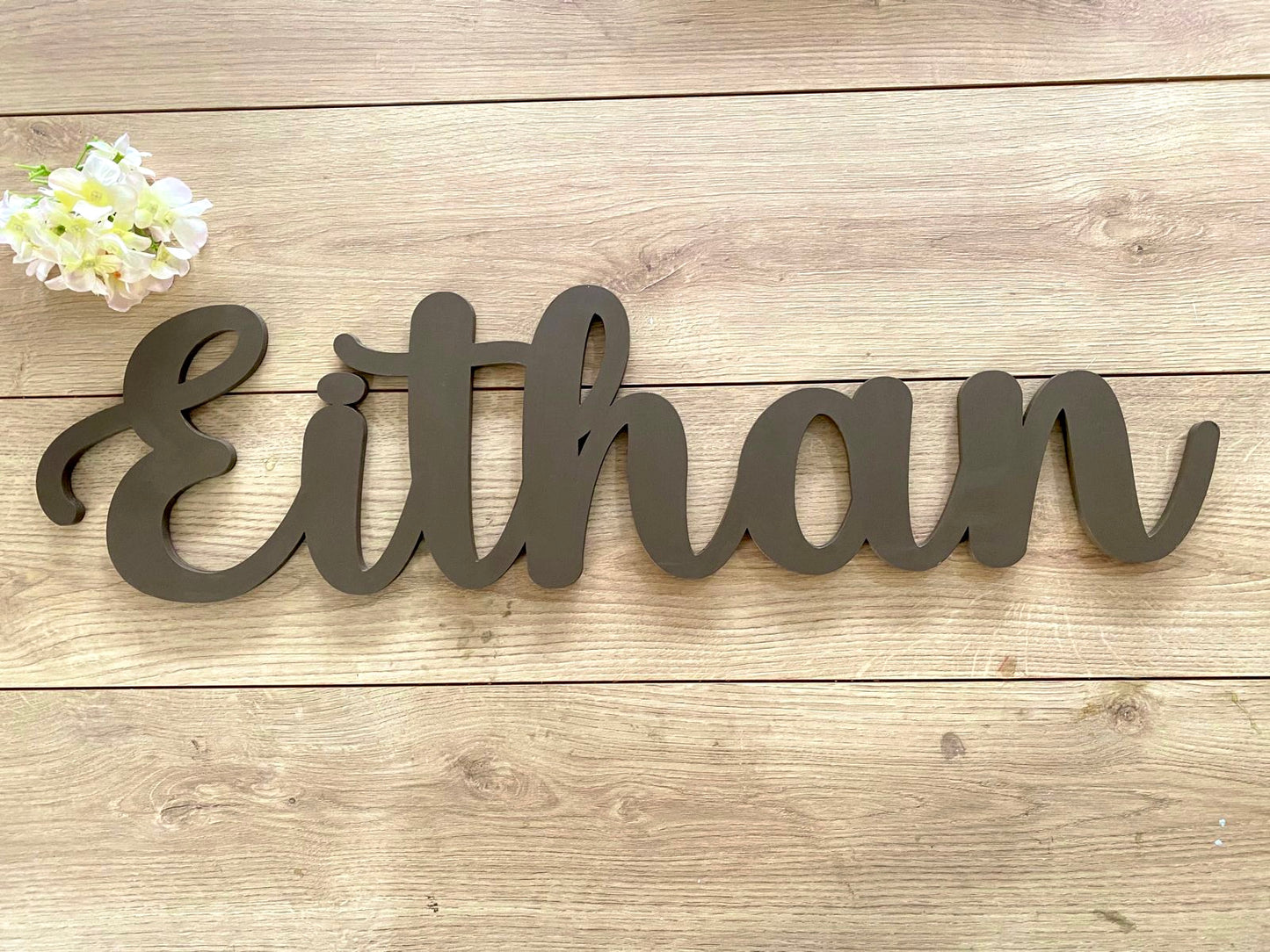Brown Customized Wooden Name