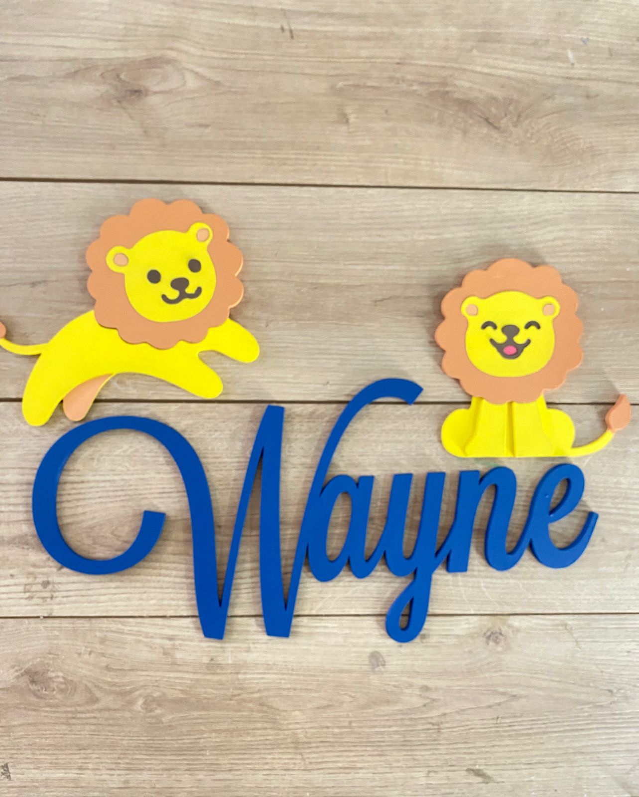 Lions Customized Wooden Name