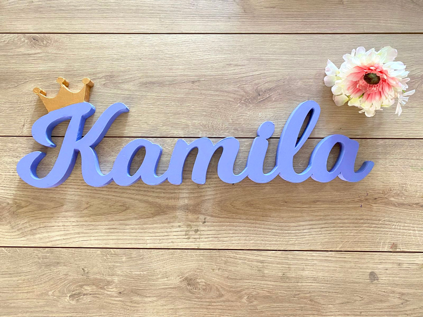 Purple Crown Customized Wooden Name