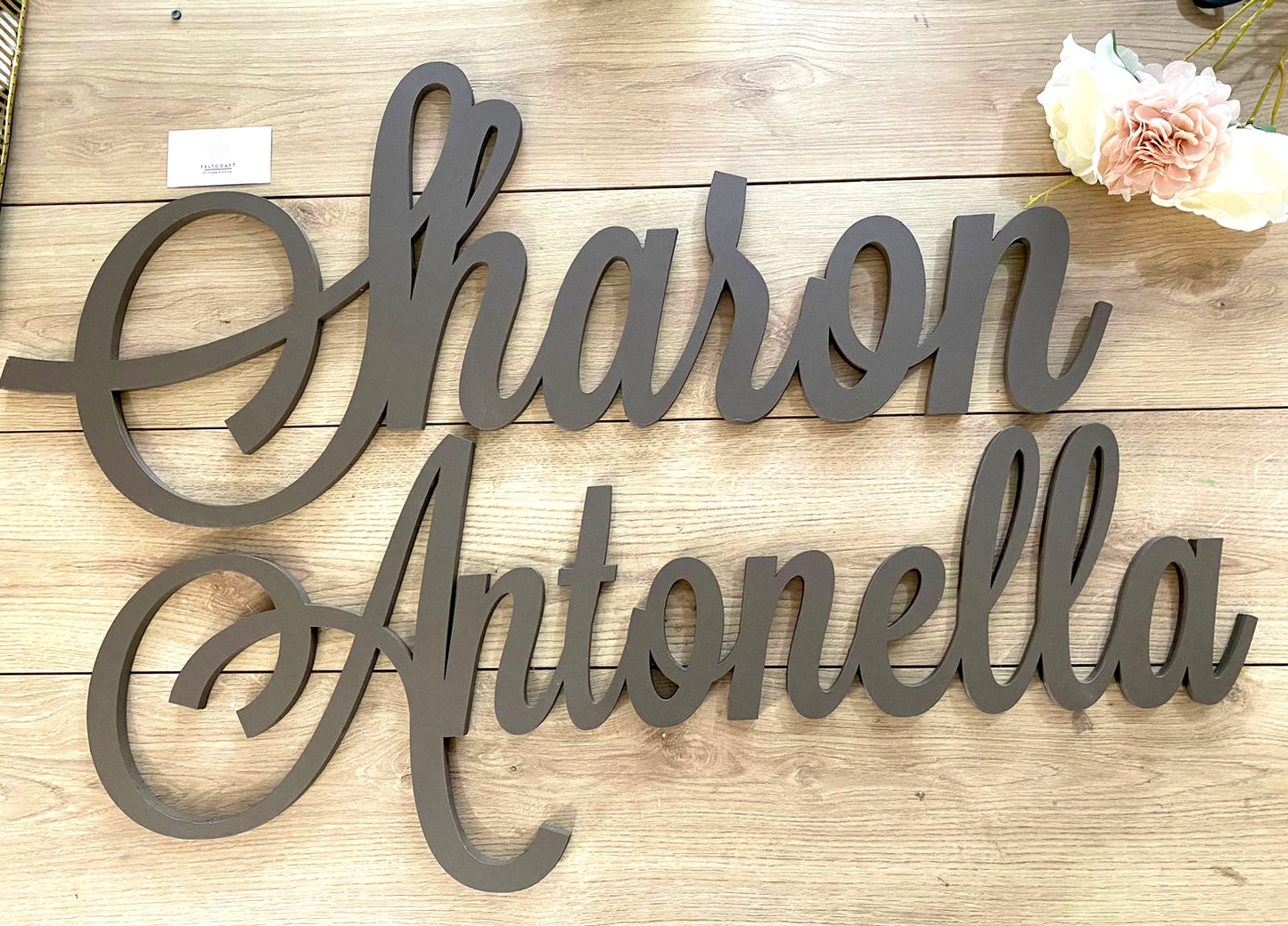 Light Gray Customized Wooden Name