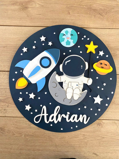 Space themed nursery Baby Boy Wall Hanging