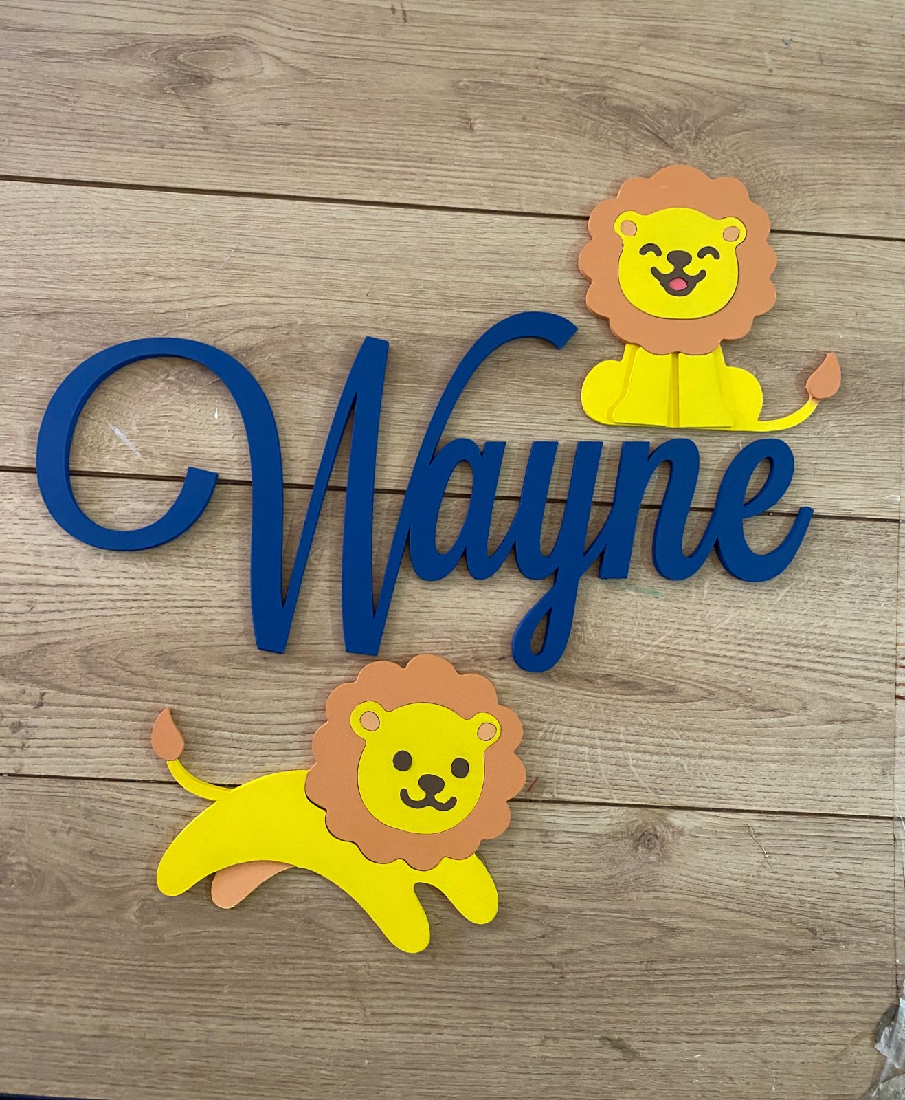 Lions Customized Wooden Name