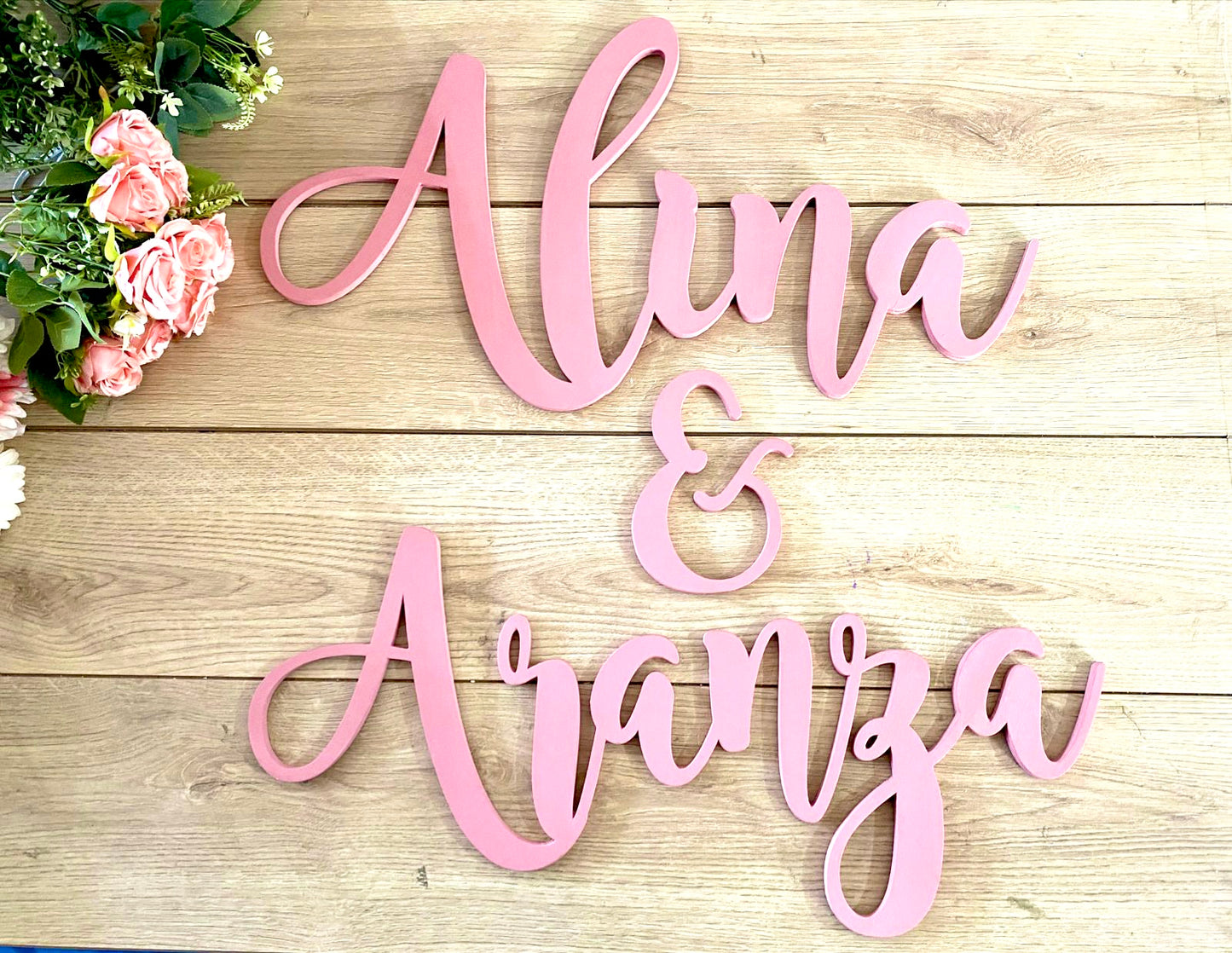 Pink Customized Wooden Name