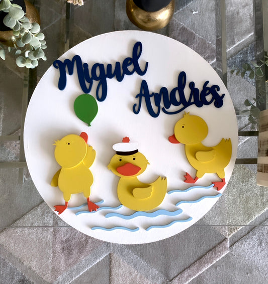 Sailor Duckys Baby Boy Wall Hanging