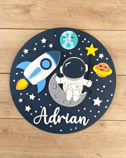 Space themed nursery Baby Boy Wall Hanging