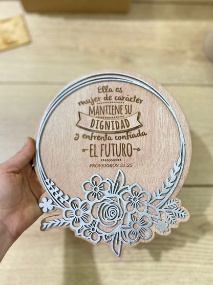 Invitación para padrino o madrina personalizada con flores - Felt Craft RD