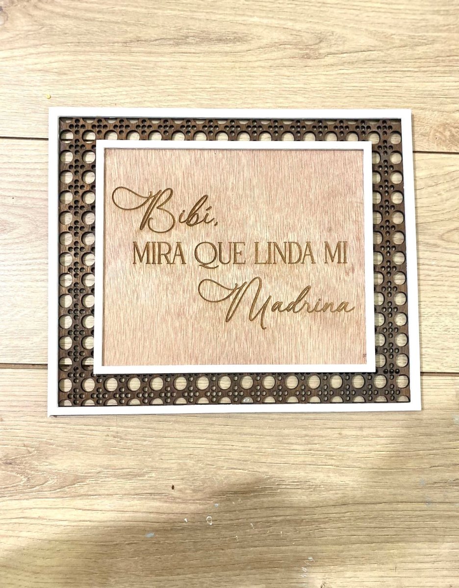 Invitación para padrino y madrina personalizado en madera - Felt Craft RD