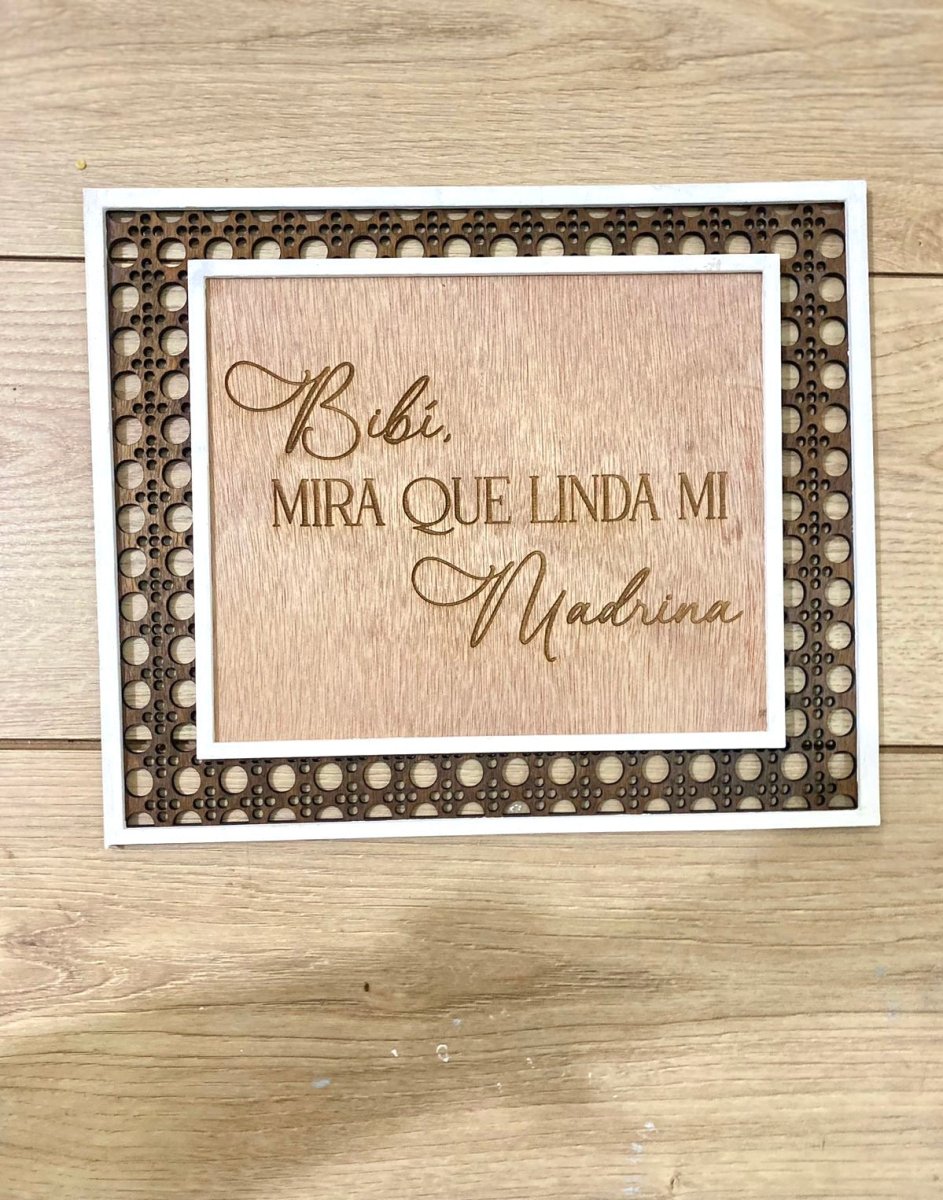 Invitación para padrino y madrina personalizado en madera - Felt Craft RD