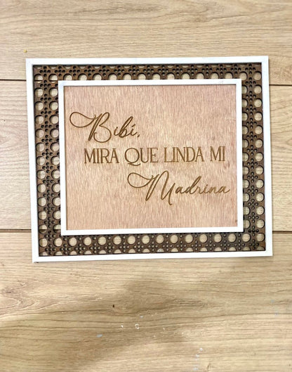 Invitación para padrino y madrina personalizado en madera - Felt Craft RD