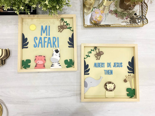 Juego de 2 cuadros personalizados de pared para habitación de bebé - Felt Craft RD