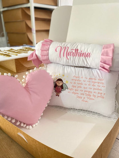 Juego de cojines personalizados para niña con forma de corazón para cuna de bebé - Felt Craft RD