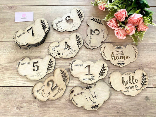 Koalas Tags for baby months Girl Boy - Felt Craft RD