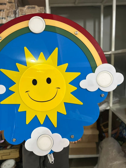 Lampara de techo en forma de sol nubes y arcoiris - Felt Craft RD