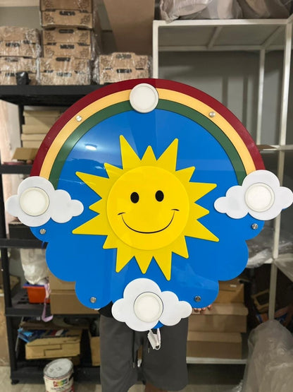 Lampara de techo en forma de sol nubes y arcoiris - Felt Craft RD