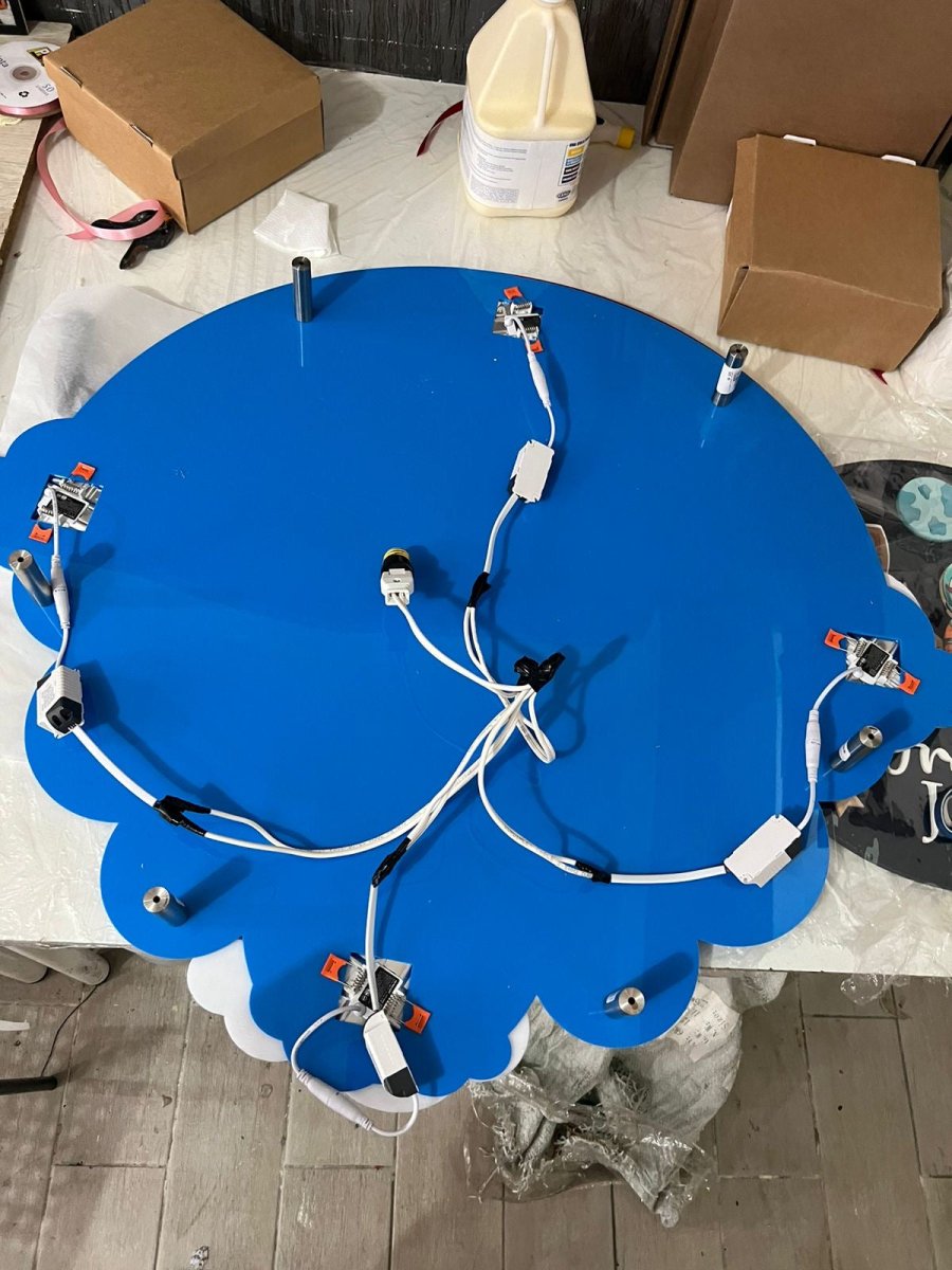 Lampara de techo en forma de sol nubes y arcoiris - Felt Craft RD