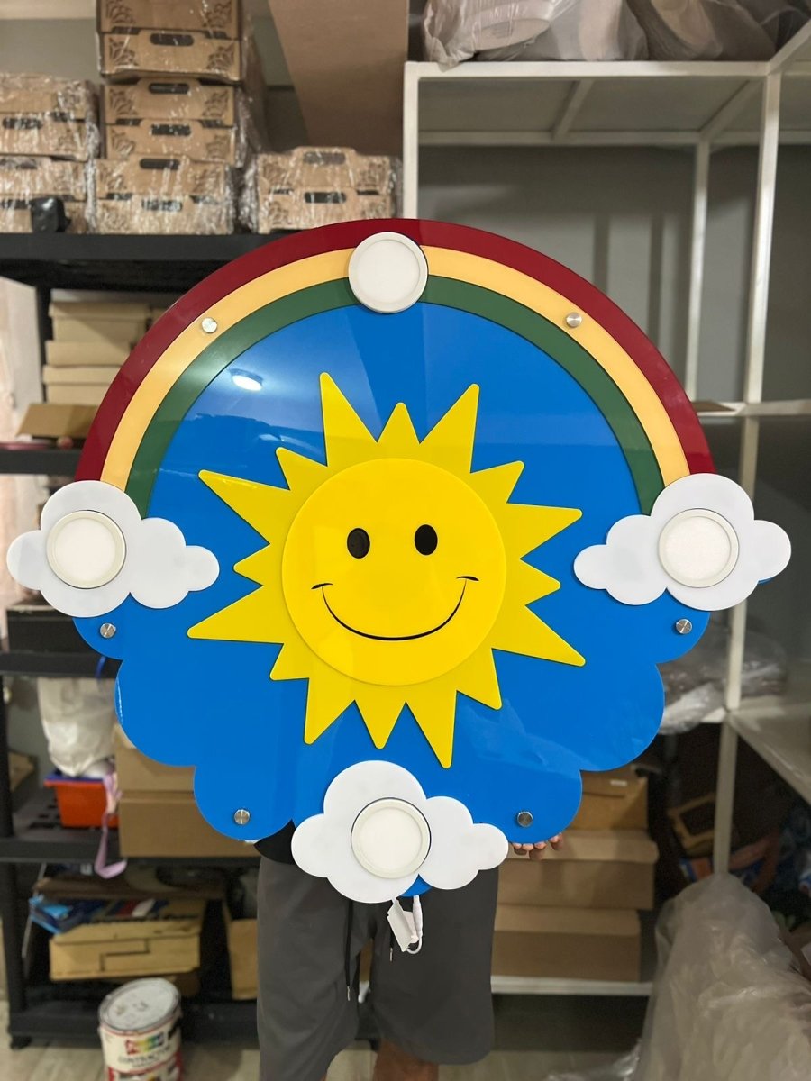 Lampara de techo en forma de sol nubes y arcoiris - Felt Craft RD