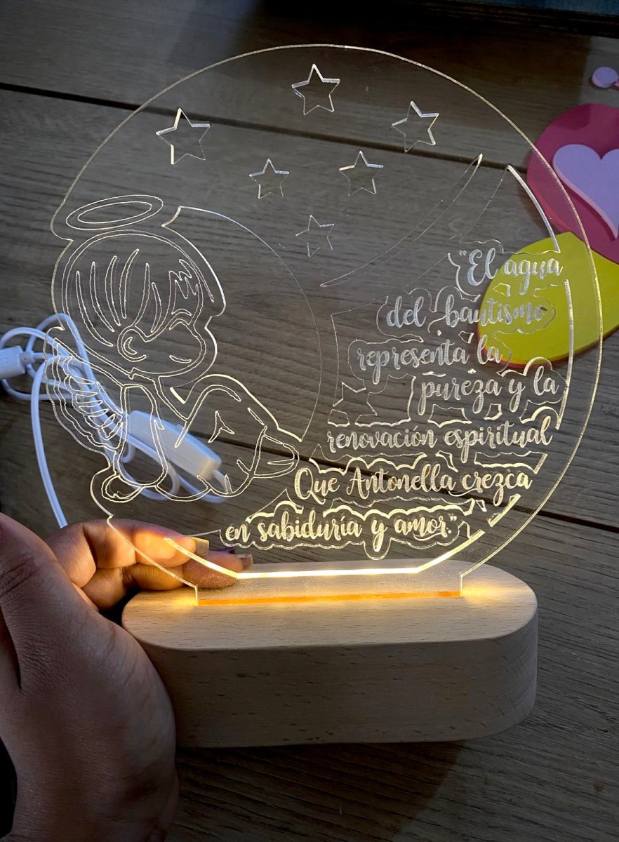 Lámpara Led de ángel personalizada para mesa de noche - Felt Craft RD