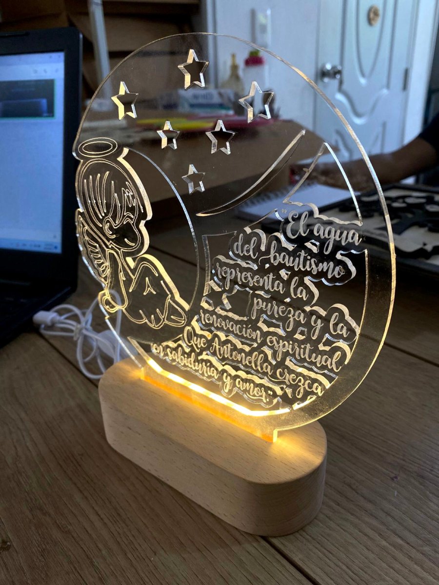 Lámpara Led de ángel personalizada para mesa de noche - Felt Craft RD