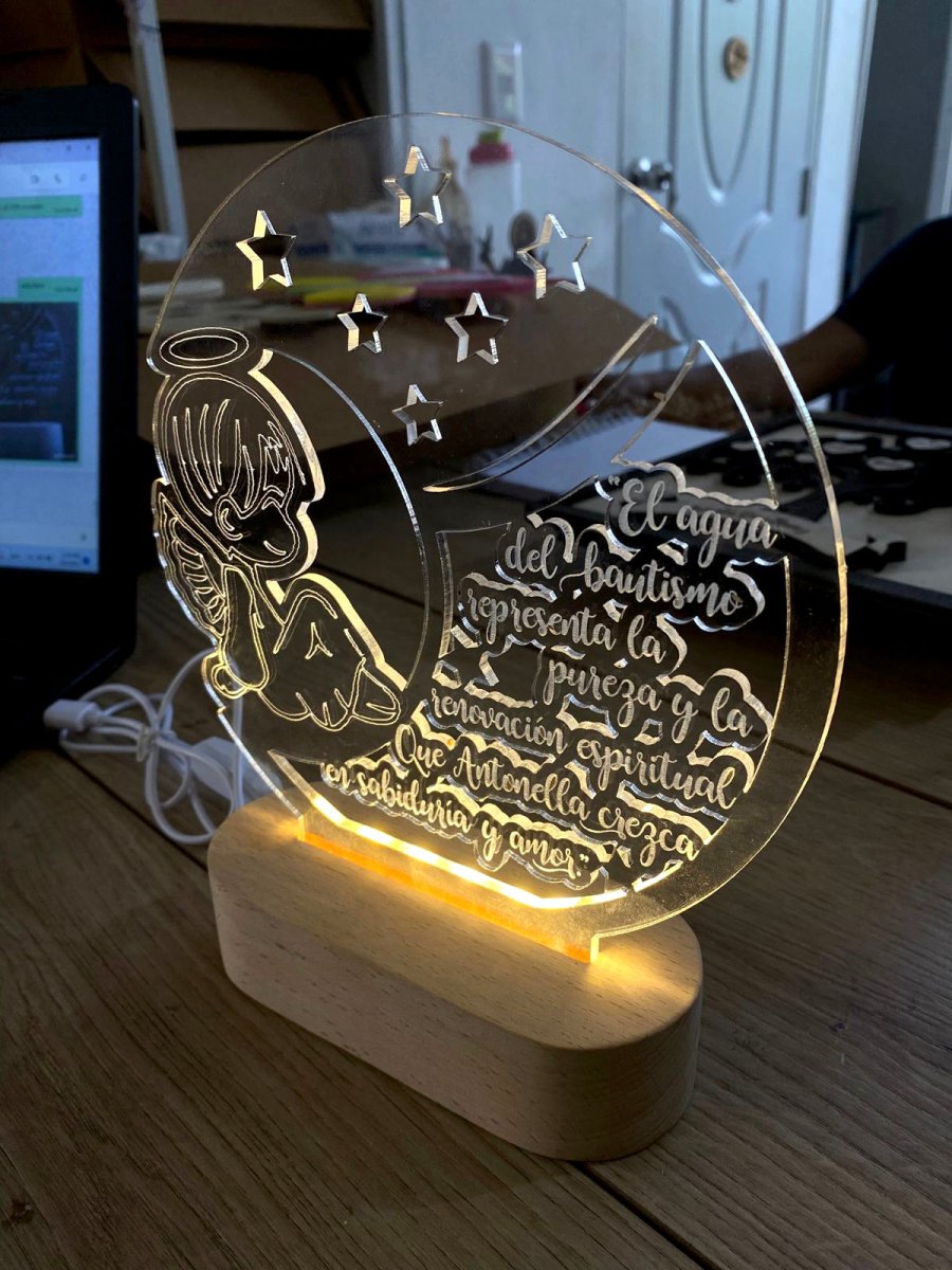 Lámpara Led de ángel personalizada para mesa de noche - Felt Craft RD