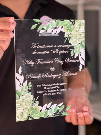 Letrero acrilico personalizado para regalo de Boda República Dominicana - Felt Craft RD