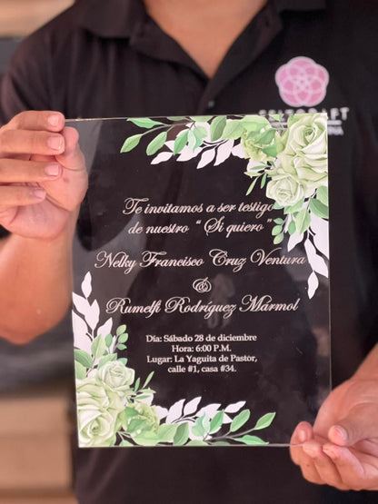 Letrero acrilico personalizado para regalo de Boda República Dominicana - Felt Craft RD