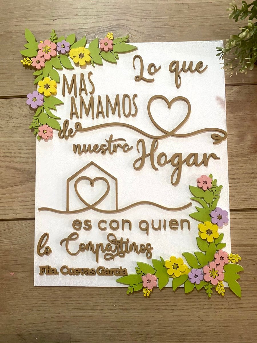 Letrero de madera con mensaje personalizado para el hogar - Felt Craft RD