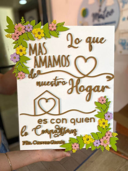 Letrero de madera con mensaje personalizado para el hogar - Felt Craft RD