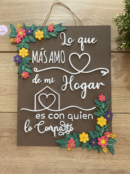 Letrero de madera con mensaje personalizado para el hogar - Felt Craft RD