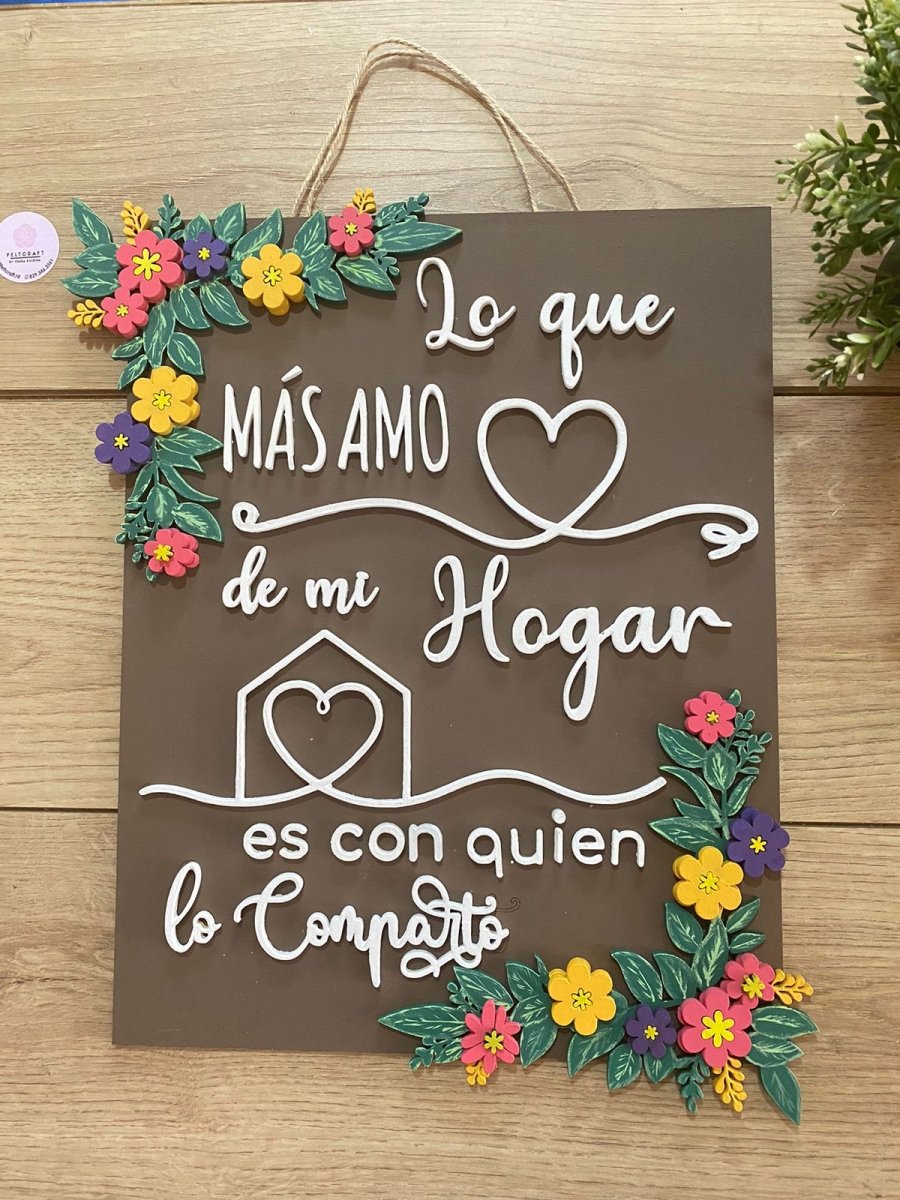 Letrero de madera con mensaje personalizado para el hogar - Felt Craft RD