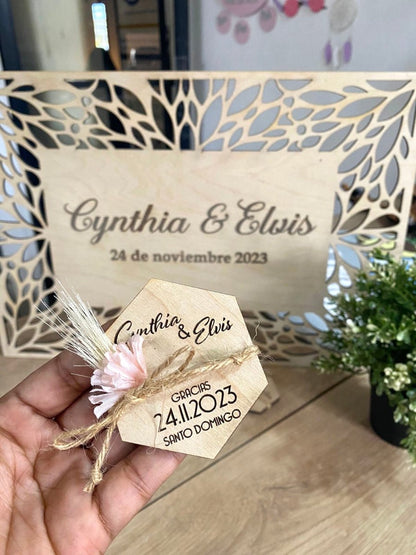 Letrero de madera personalizado para regalo de Boda República Dominicana - Felt Craft RD