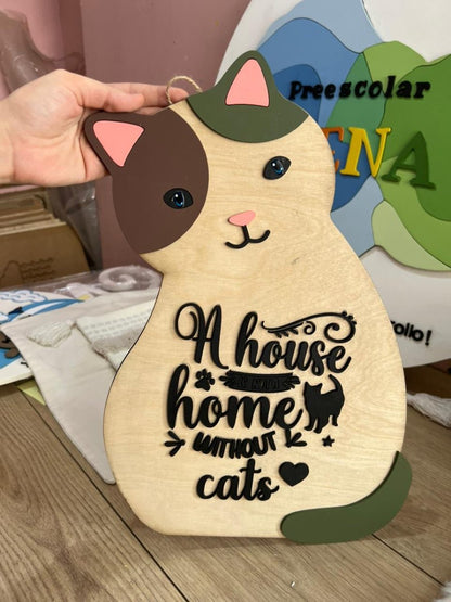 Letrero gato personalizado madera - Felt Craft RD