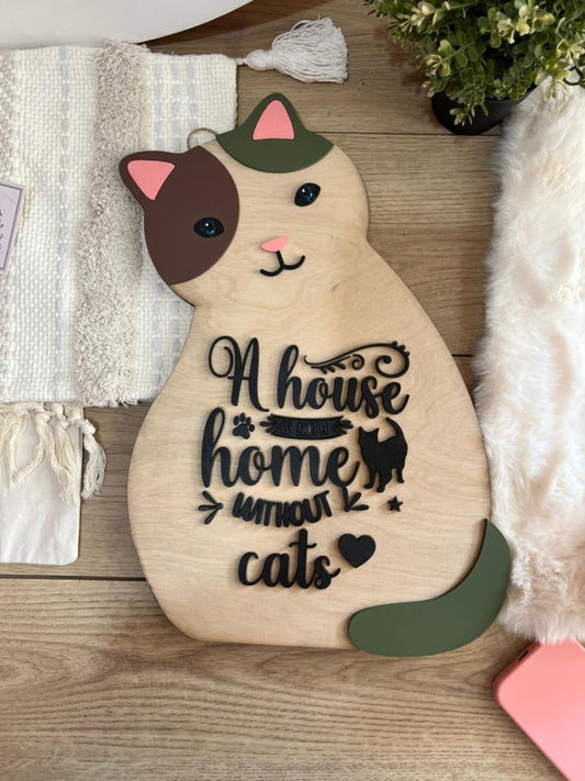 Letrero gato personalizado madera - Felt Craft RD