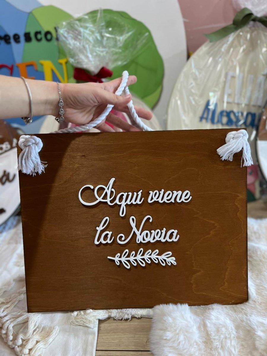 Letrero madera boda novio - Felt Craft RD