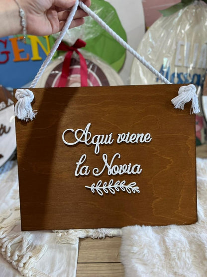Letrero madera boda novio - Felt Craft RD