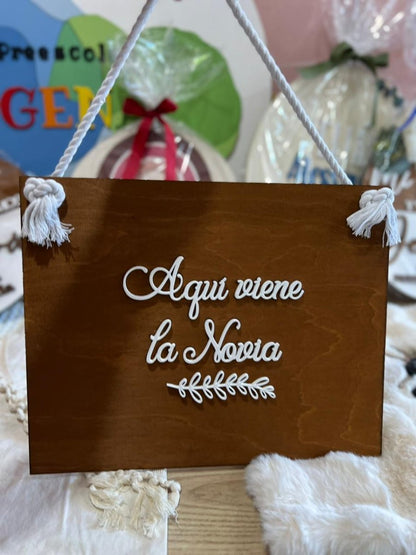 Letrero madera boda novio - Felt Craft RD