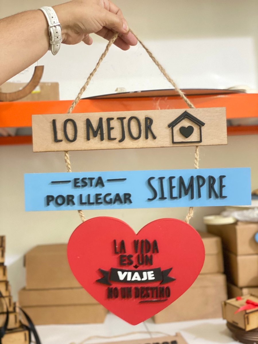 Letrero Personalizado la vida es un viaje - Felt Craft RD